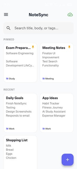 NoteSync Flutter app, offline-first notes application with AES encryption and biometric security
