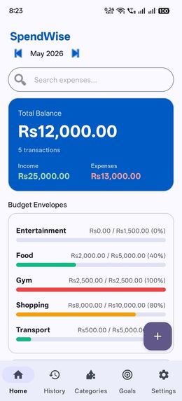 SpendWise Android app, offline-first expense tracker and Material 3 budget manager using Room database